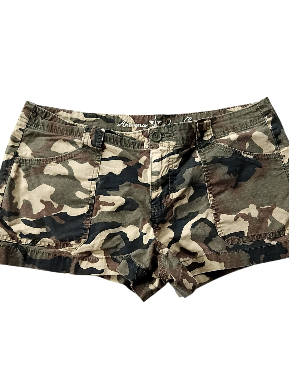 Y2k Arizona Jeans Camo Mini Shorts Cargo Juniors Sz 13